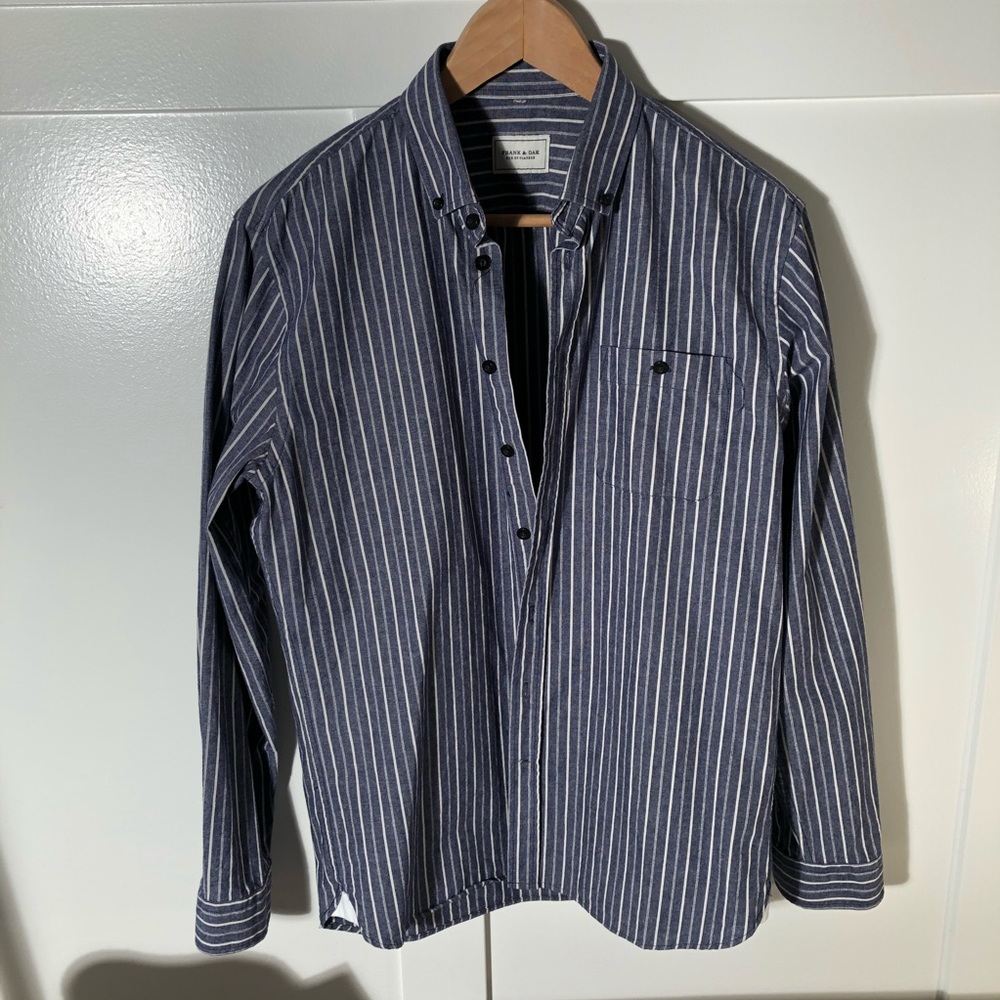 Frank & Oak Men’s Striped Button Down Shirt Large